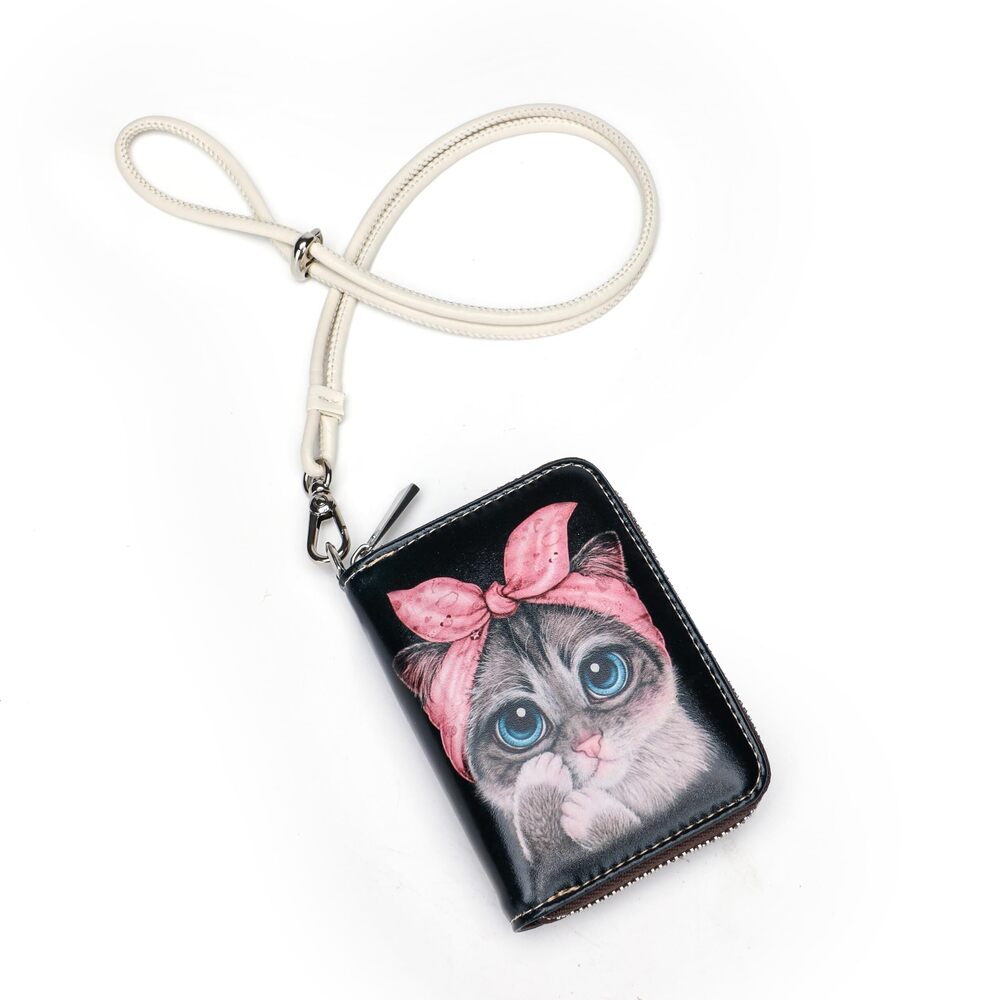 8833 RFID Credit Card Holder Wallets Leather Zipper Card Case Holder Wallet